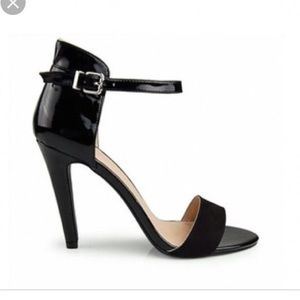 6.5 High heel sandal straps ankle peep toe blk